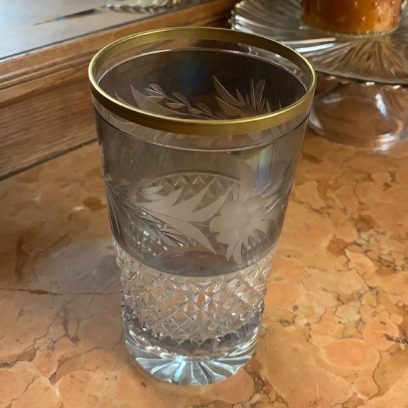 Ebeling & Reuss Green Cut to Clear Crystal Tumbler - Picture 1 of 4